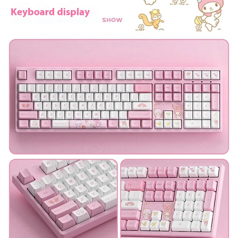 Melody 3087/3108 Mechanical Keyboard Usb Wired Keyboard Keycap Pbt Full Key Pulse-Free Customized Gaming Keyboard Gift