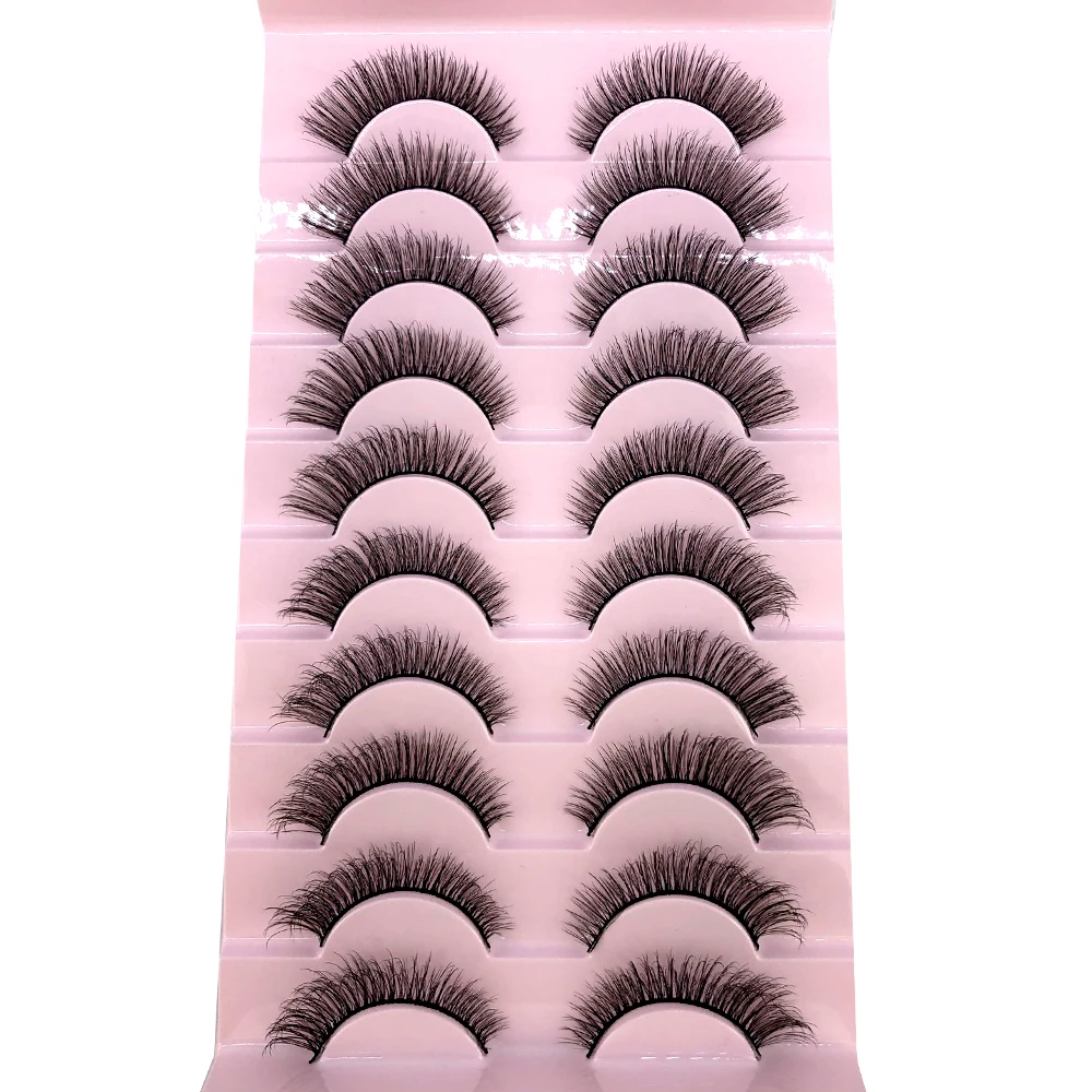 Neue 10 Paar 3D Faux Nerz Haar Falsche Wimpern Natürliche Unordentliche Wimpern Kreuzmuster Wispy Flauschige Wimpern Verlängerung Augen Make-Up-Tools – Detail 14