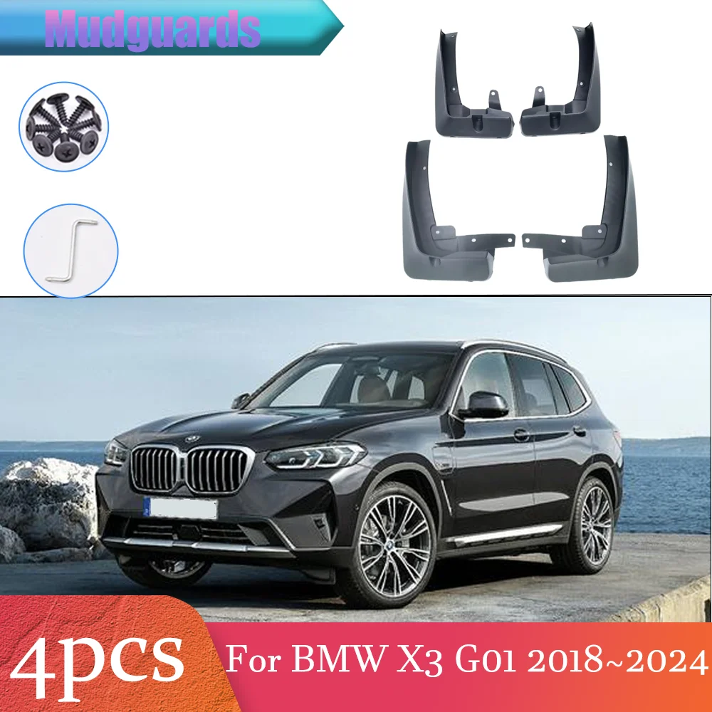 For BMW X3 G01 2018~2024 2019 2020 Car Front Rear Wheel Mudguard Flaps Mud Skin Cover Guards Fenders Splash Parts Accessories