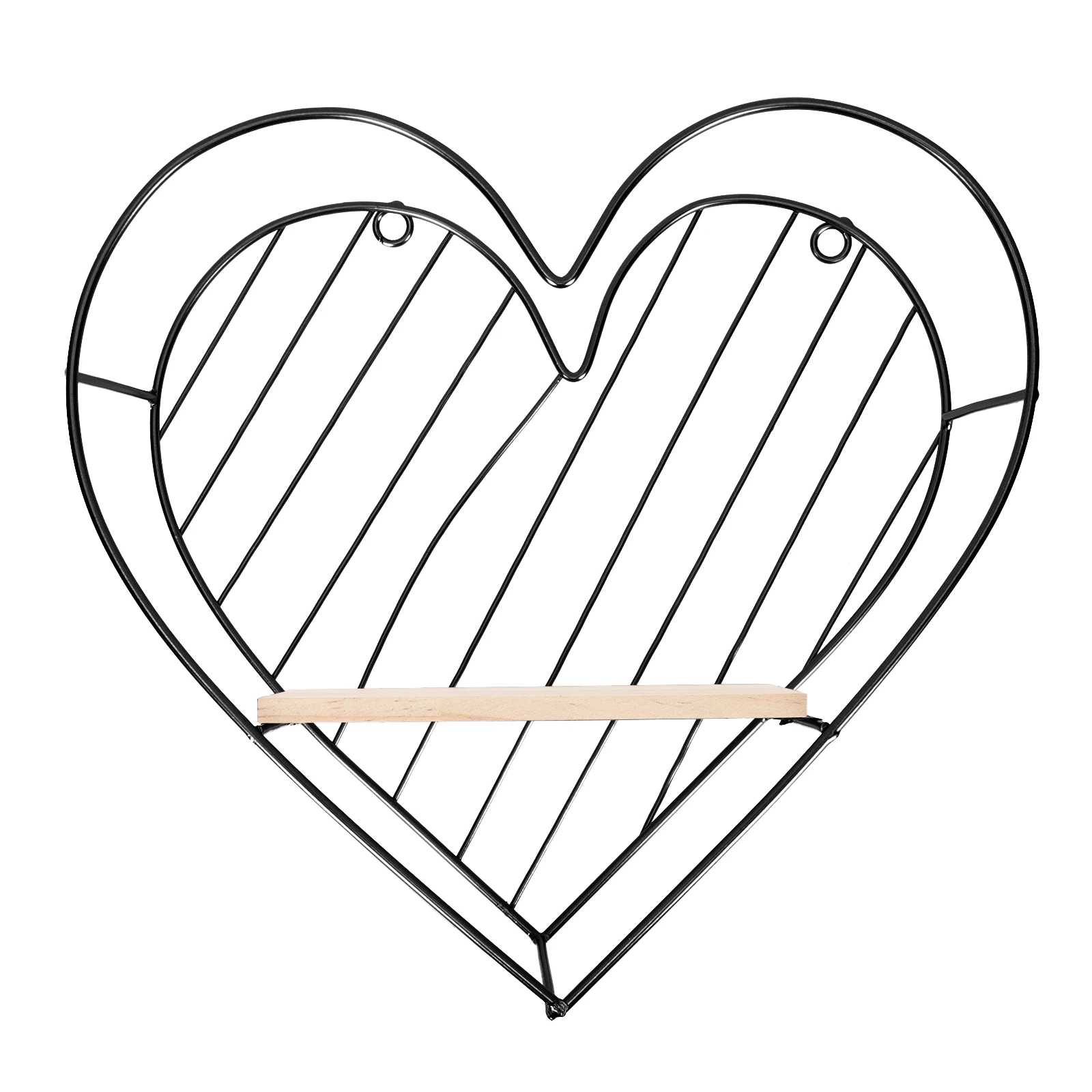 

Wall Mounted Shelf Home Decor Rack Square Shelves European Style Wall Decorative Racks Wooden Iron Heart Design Hanging ganizer