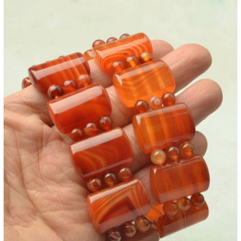 Jade Bracelet Manual Red Agate Bracelet Jade Manual Domineering Men Bracelet a Variety of Red Jade Gifts