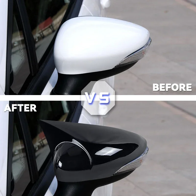 For Ford Fiesta MK7 2009-2018 M Style Side Mirror Covers Caps Rear View Mirror Case Cover Cover Accessories Add On