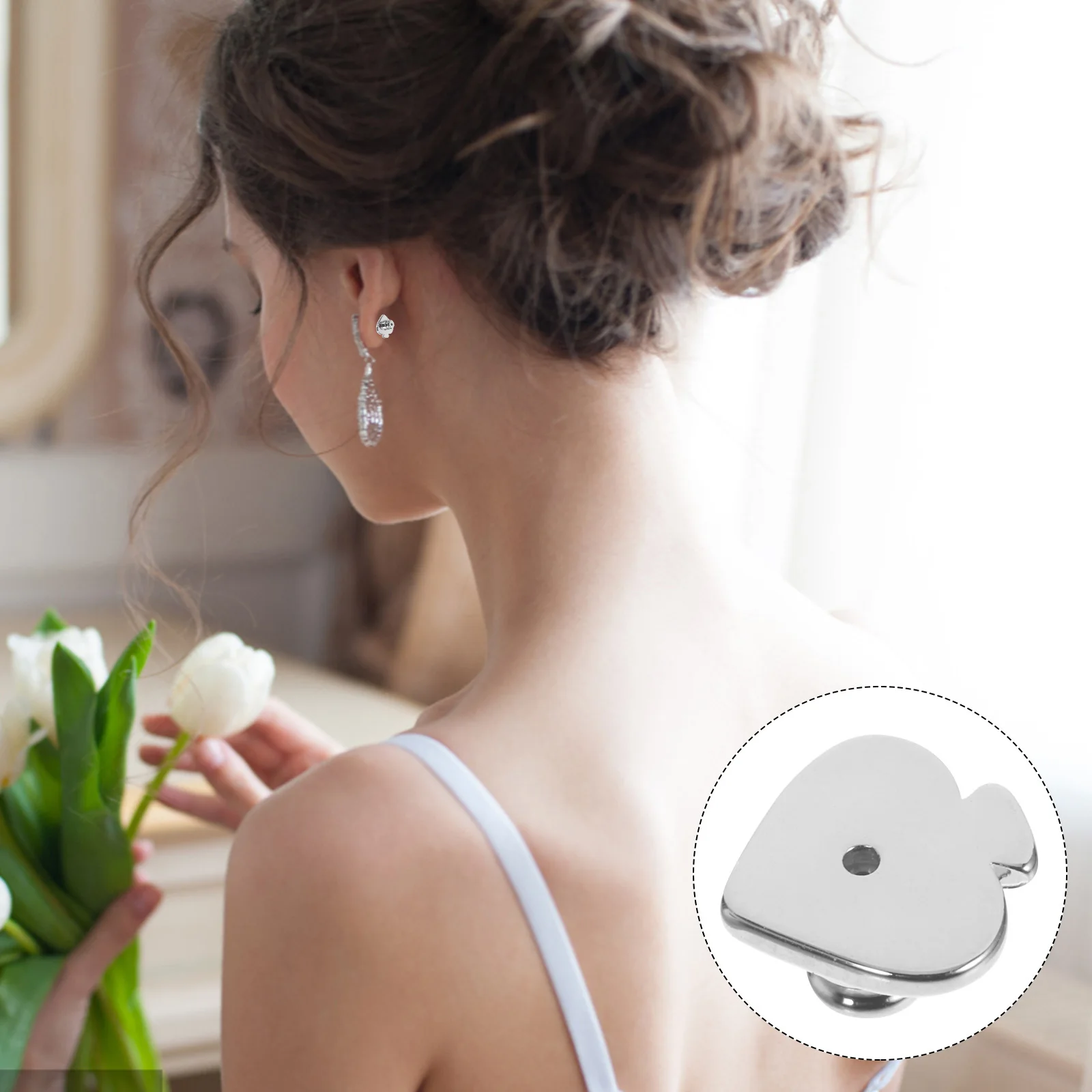 

4Pcs Copper Earring Backings Replacement Stoppers for Pierced Ear Studs Locking Earring Backs for Women Earrings Lifters Backs