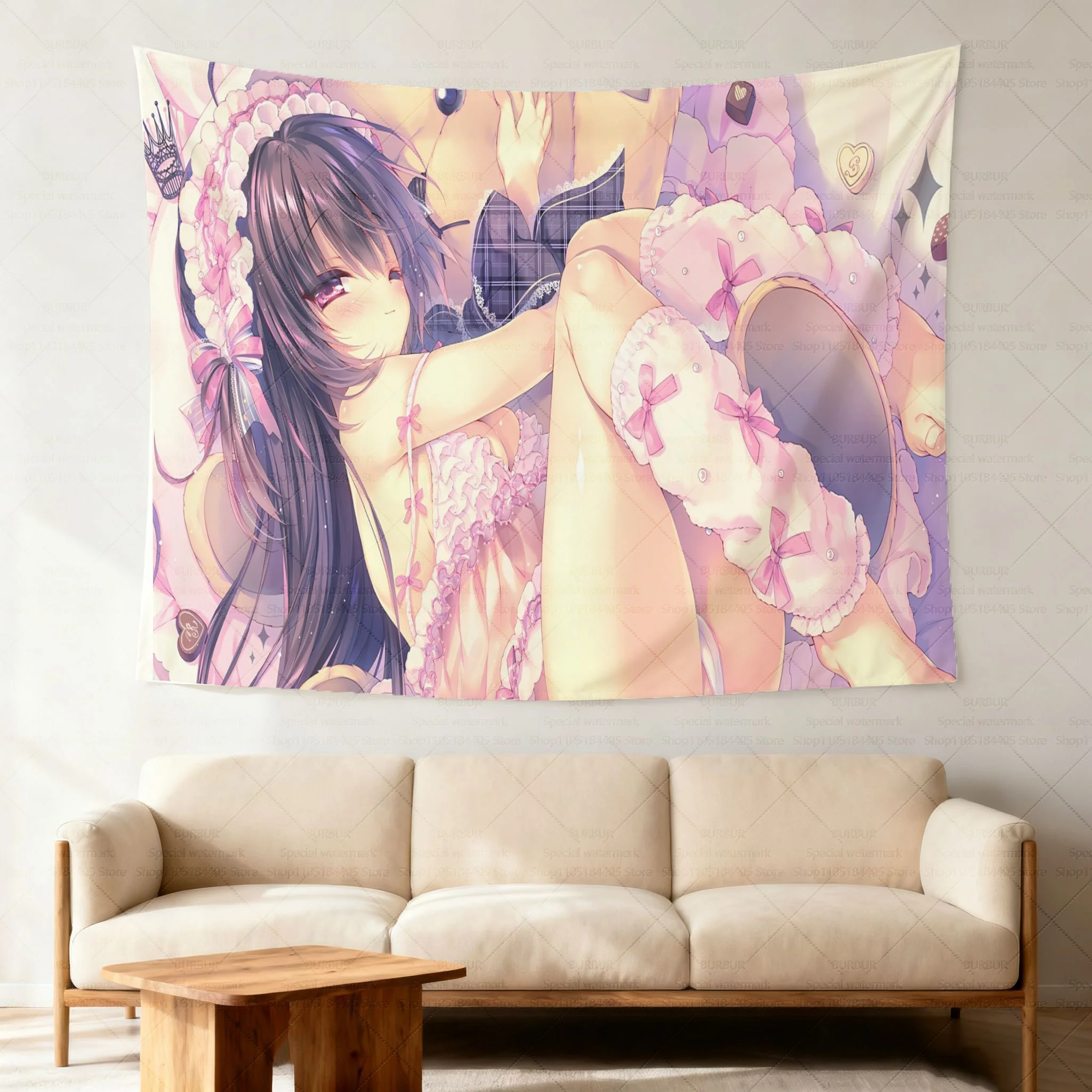 rub-isa-m-a るび Model Chloe's handmade tapestry, Japanese-style 2D anime girl related merchandise, best-selling tapestry fabric.