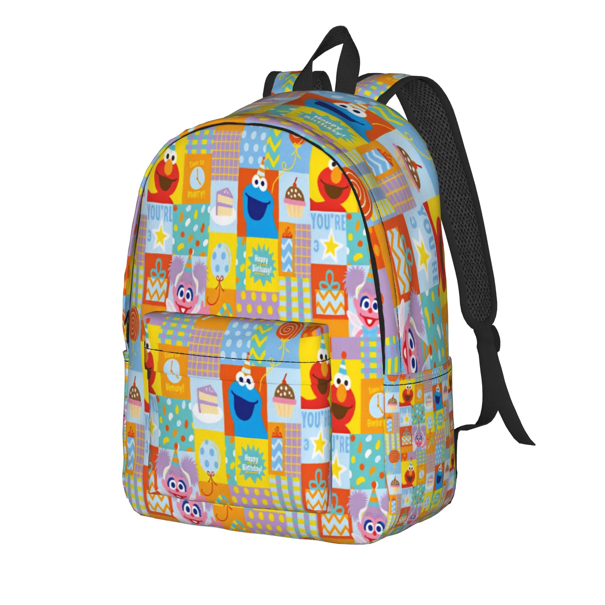 Sesames Streets Backpack  Women Men Polyester Cycling Backpacks Lightweight Style High School Bags Rucksack