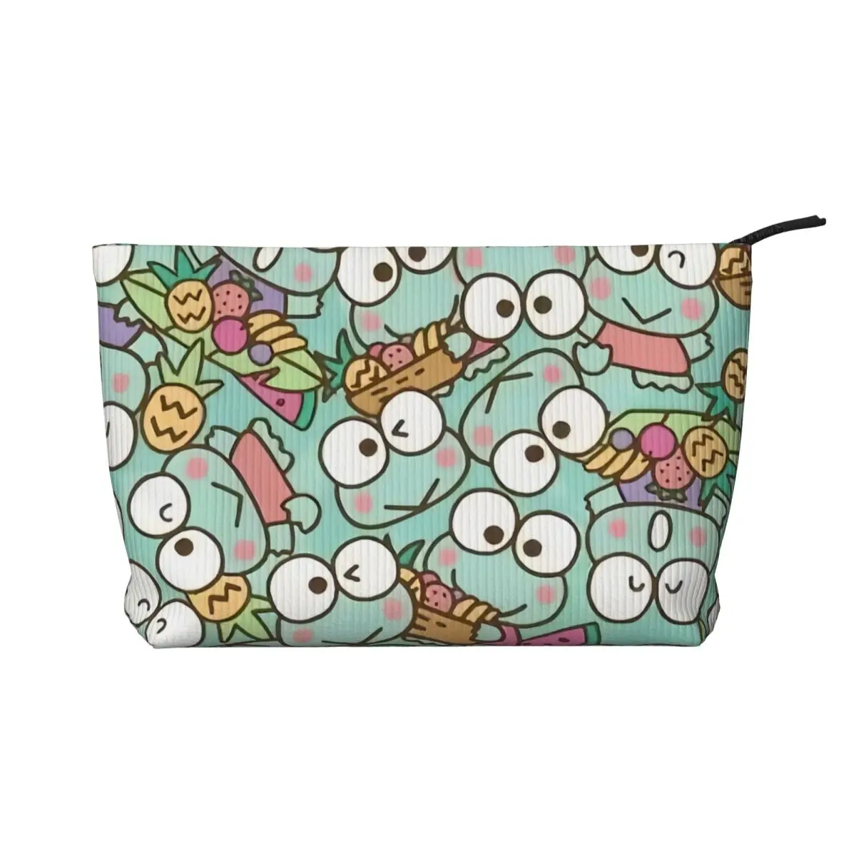 

Custom Cartoon Kero Kero Keroppi Anime Toiletry Bag for Women Cosmetic Makeup Organizer Lady Beauty Storage Dopp Kit Box