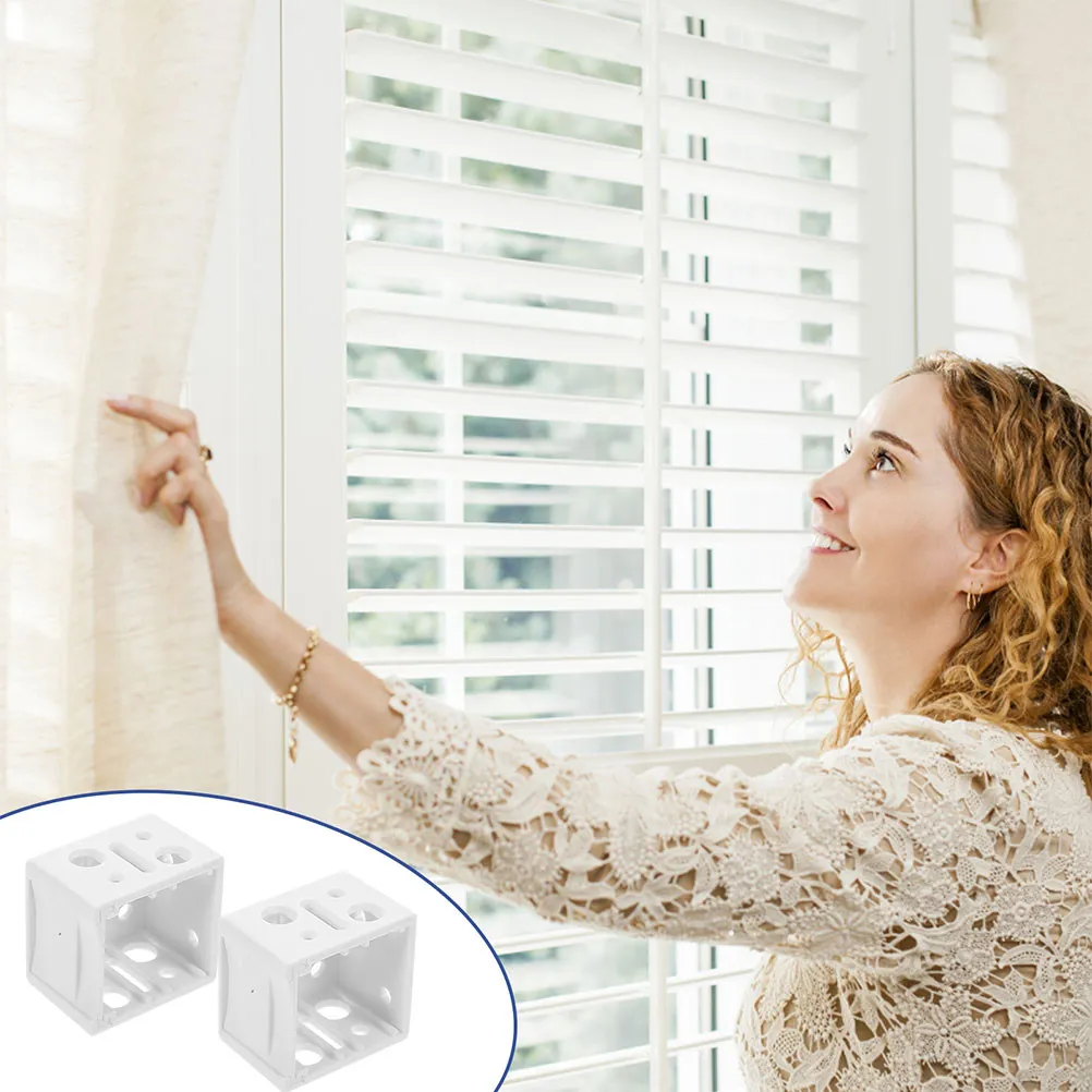 10Pcs Blind Brackets White ABS 1 Inch Mounting Brackets Window Blinds Headrail Holder for Curtain Rods and Mini Blinds