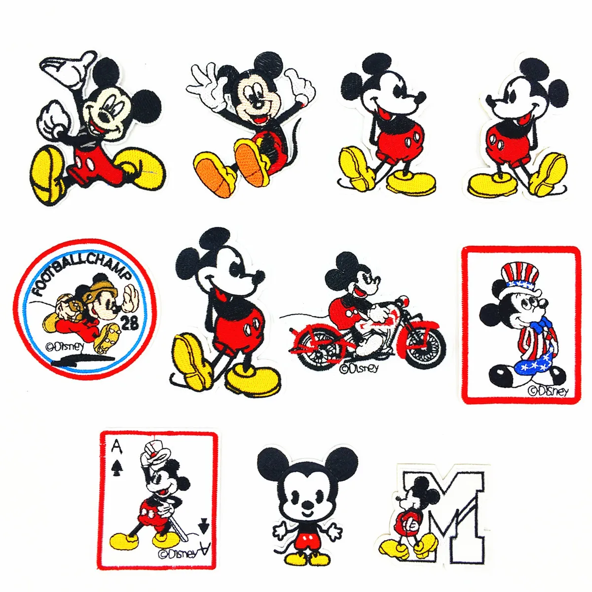 

11Pcs Disney Mickey Mouse Patches DIY Apparel Sew Fabric Iron on Adhesive Patches Decor Clothes Stickers Embroidered Appliques