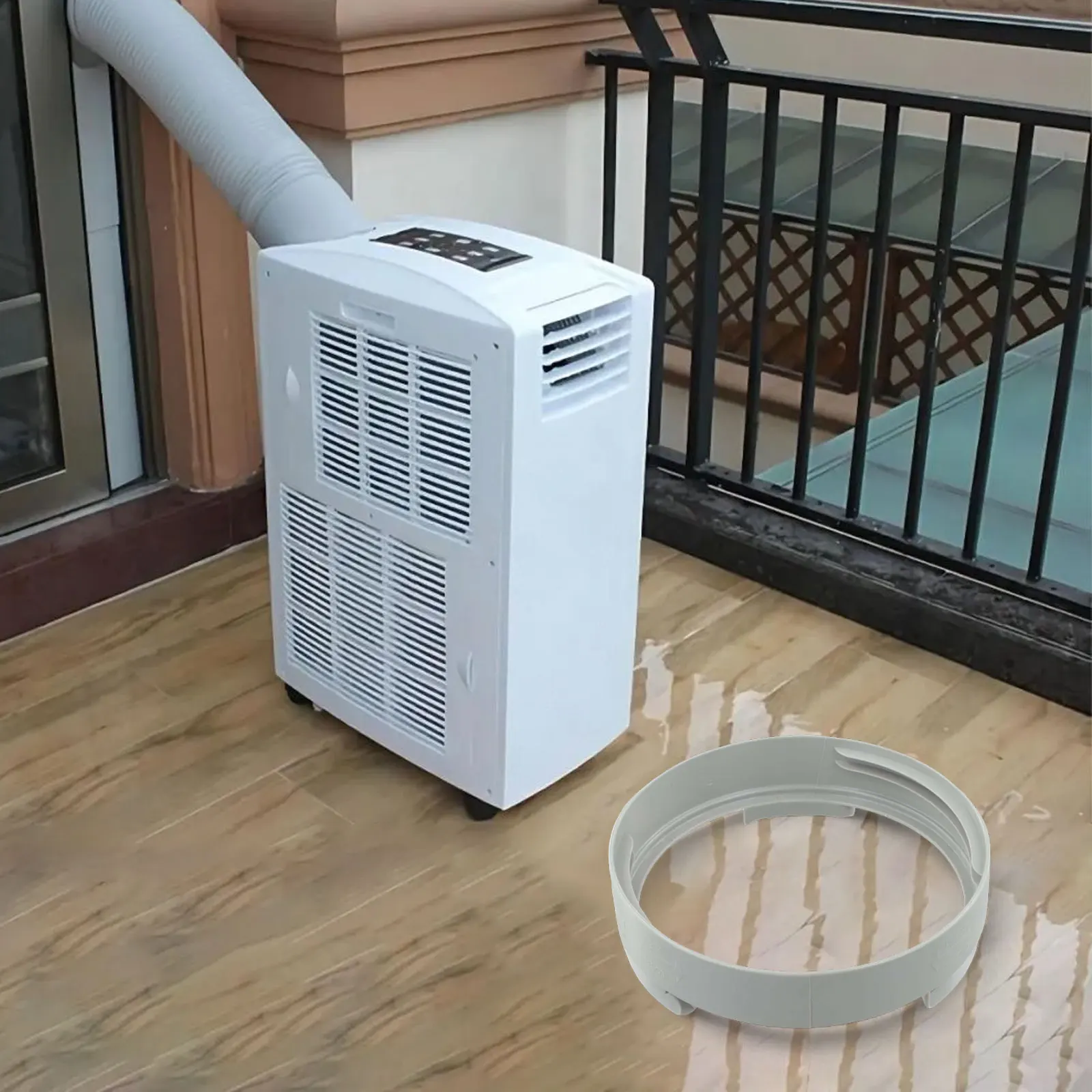 Portable Air Conditioner Duct Hose Connector with Flat Square and Round Interface Options for Casement Window Applications