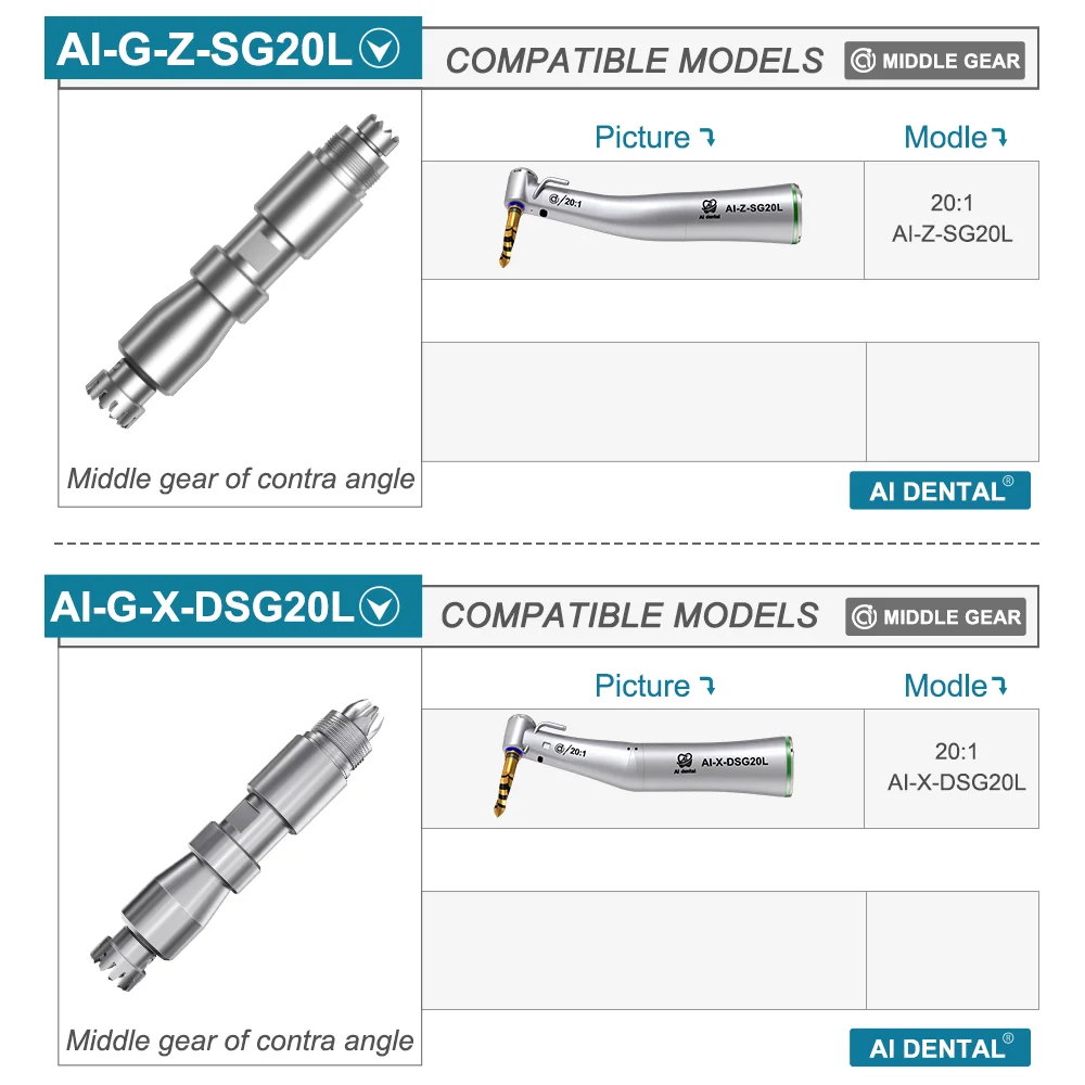 

AI-G Dental Middle Gears Driver Shaft for Low Speed Contra Angle/Implant/Endodontic Handpiece Dentist Replacement Accessories