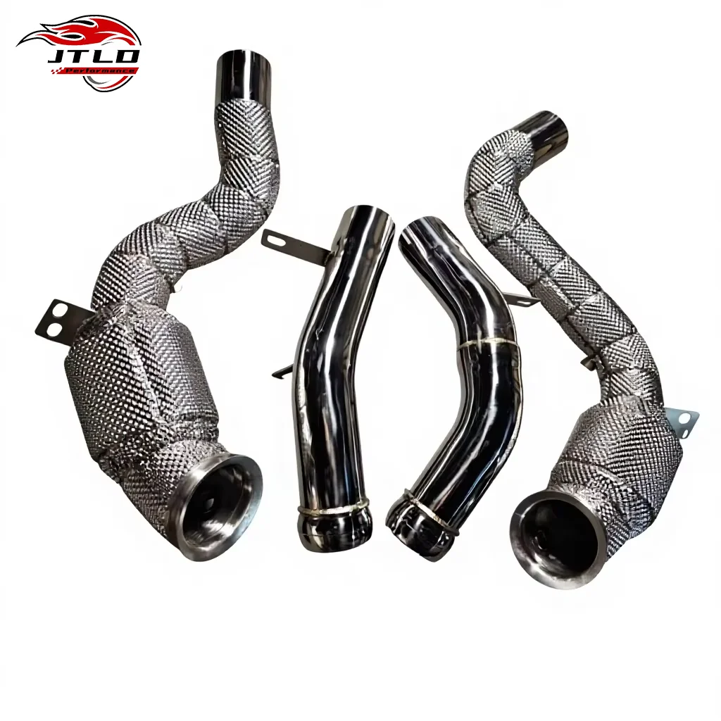 200 Cell High Flow Downpipe For Mercedes Benz AMG GLC63S 4.0 V8 4MATIC With OPF Performance Exhaust Pipe Racing Sport