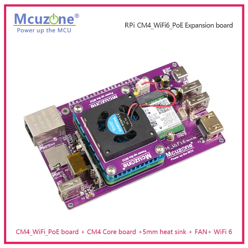 Imagem -03 - Placa de Expansão Pcie M.2 Intel Ax200 Ax210 Bluetooth Hdmi Csi1 Usb-c 4g Wi-fi6e Case Roteador Cm4_wifi6_poe