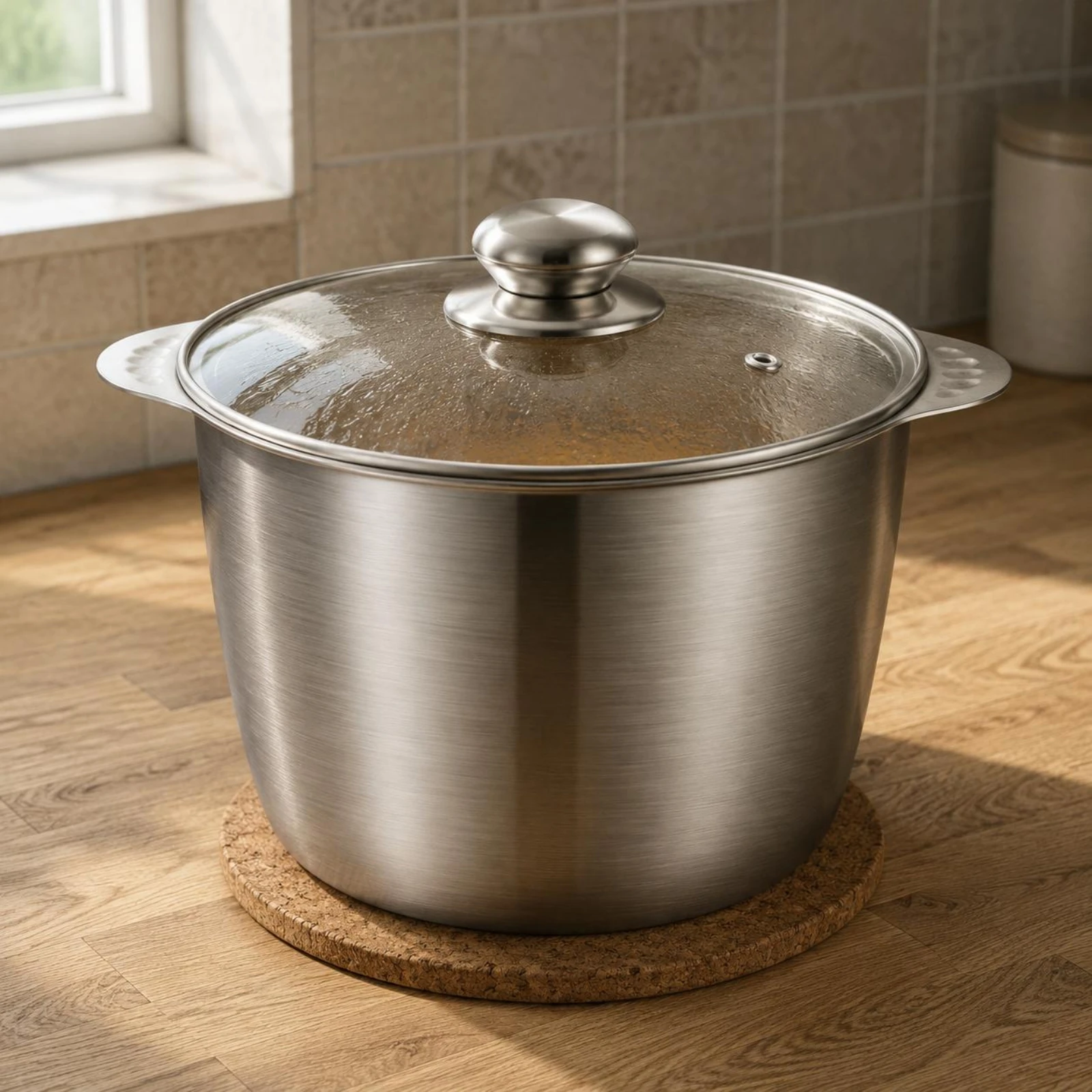 Lard Pot Brushed Finish Kitchen Holder Household Storage Deep-Bodied