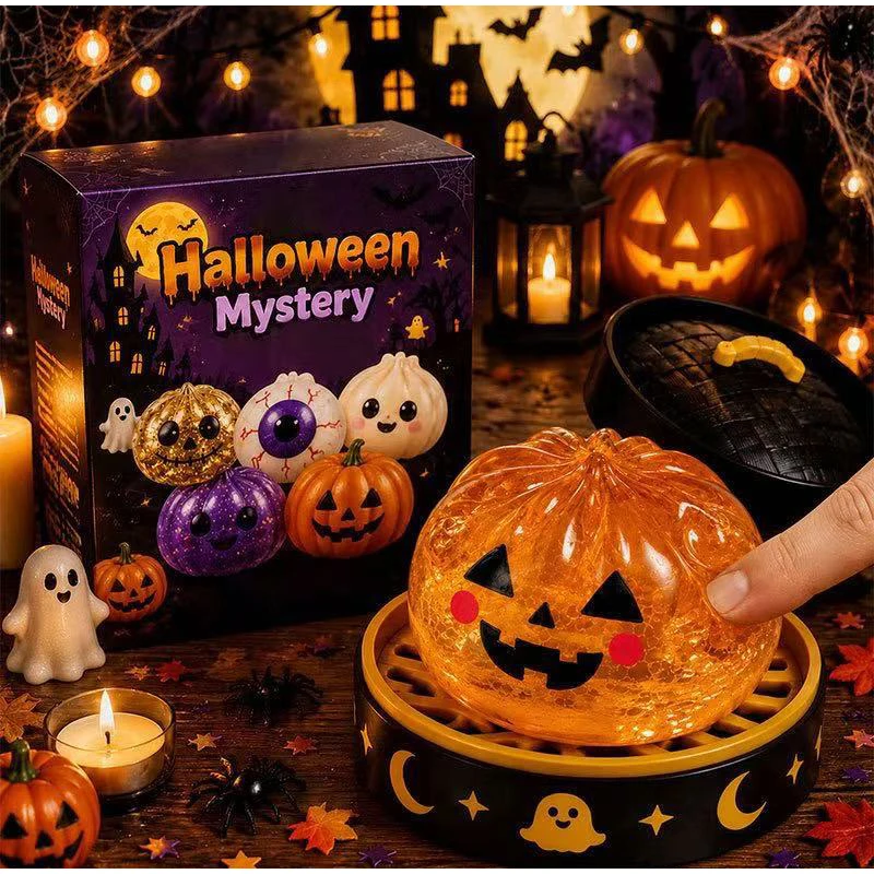 Halloween Ghost Squishy Stress Reliever Maltose Filled Slow Rising Sensory Fidget Soft Squeeze Decompression Ball for Anxiety