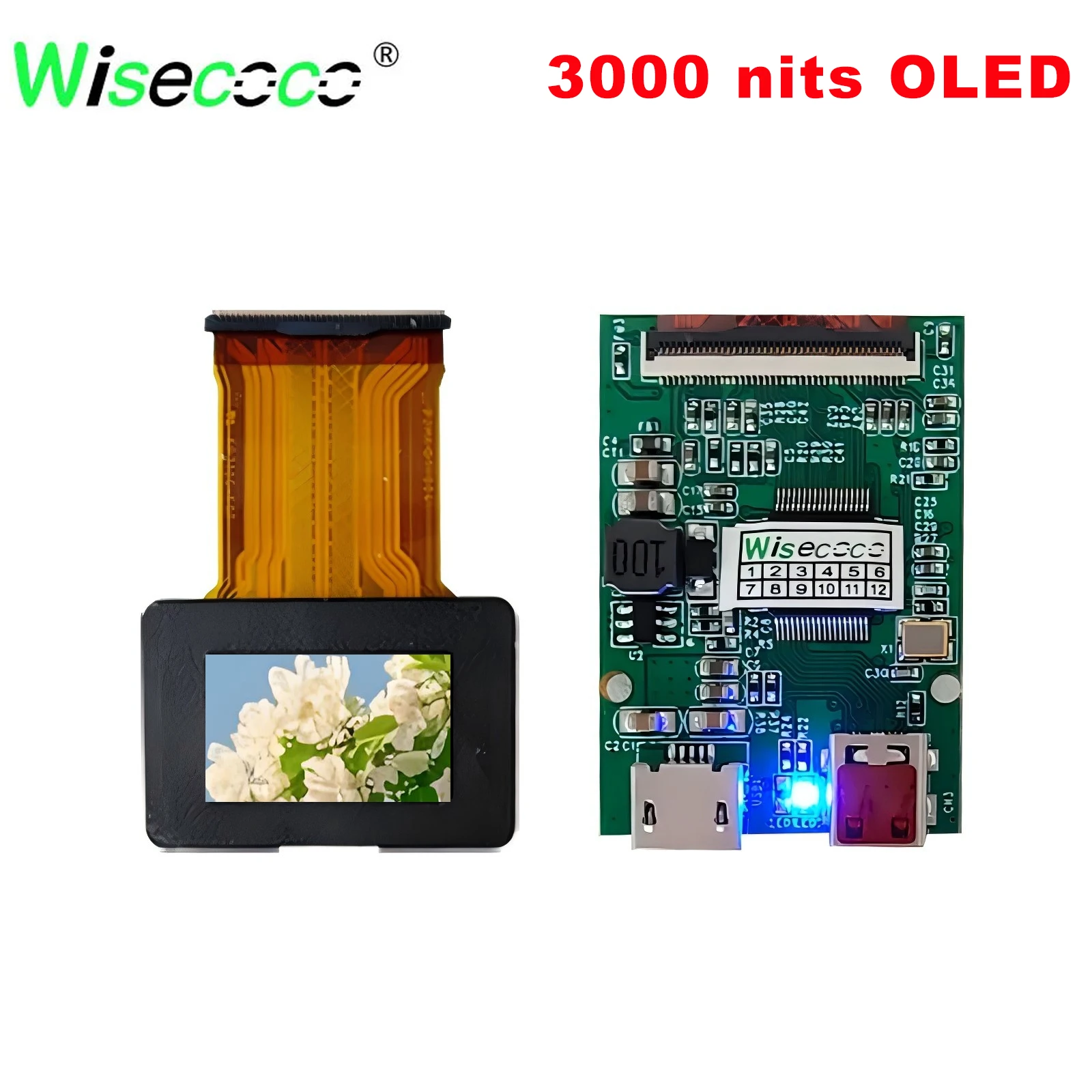 0.71 Inch 1920x1080 OLED 3000 Luminance AMOLED Screen ECX335B ECX335SN LVDS Controller Board for AR/VR Headset Display 0.7''