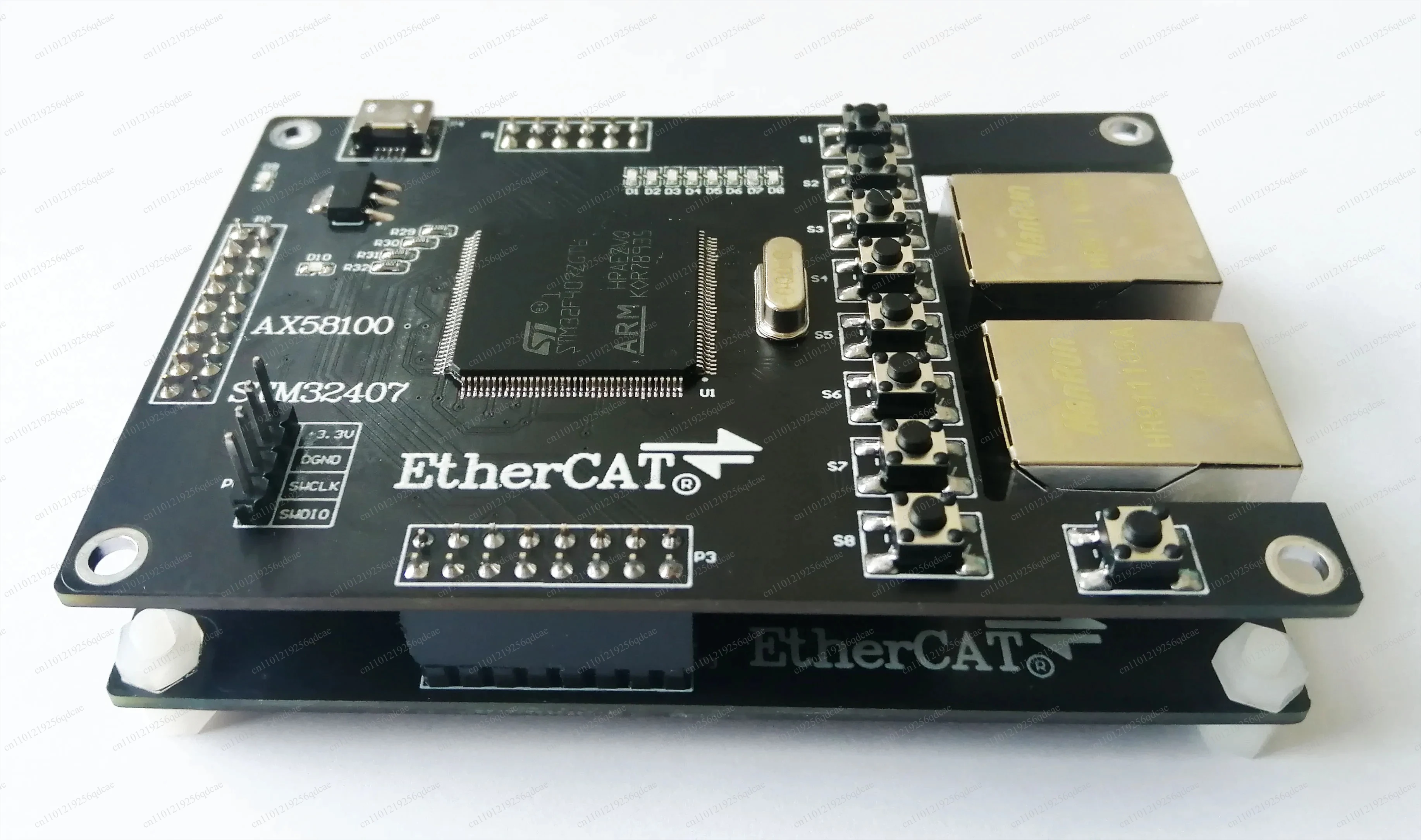 AX58100 Slave Station AX58100 Development Board EtherCAT Slave Station 16IO CIA402 SMT32407 STM32F407ZGT6+AX58100