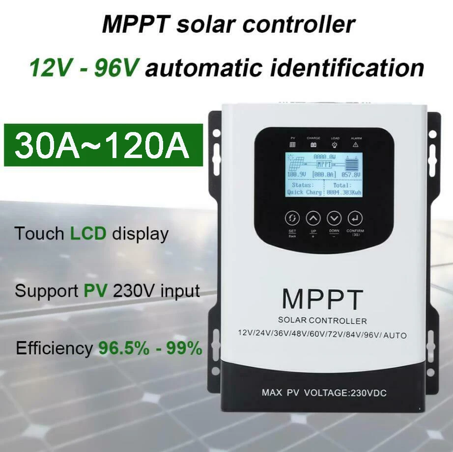 30A 60A 100A 120A Smart MPPT Solar Charge Controller 12V 24V 48V 150V 230V Regulator For Solar PV Panel Lithium LiFePO4 Battery