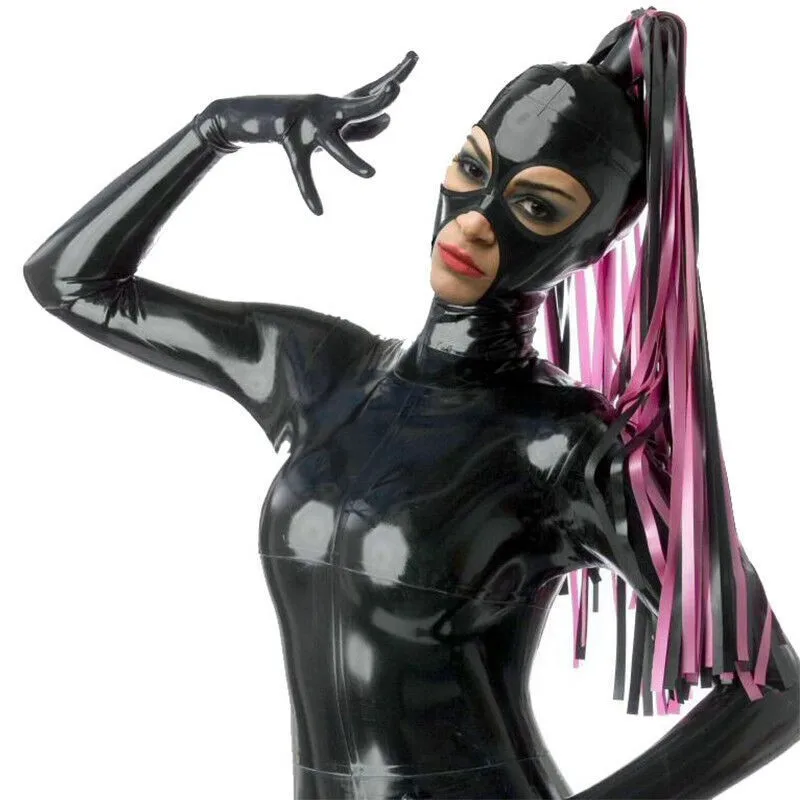 

Latex Mask with Latex Wig and Back Zipper Rubber Mask Role Playing