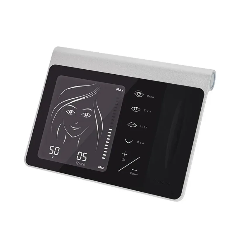 ชุดเครื่องสักคิ้วถาวรคุณภาพสูง ไมโครเชดดิ้ง เครื่องสักดิจิตอลสำหรับริมฝีปาก คิ้ว อายไลเนอร์ สีทองและสีเงิน