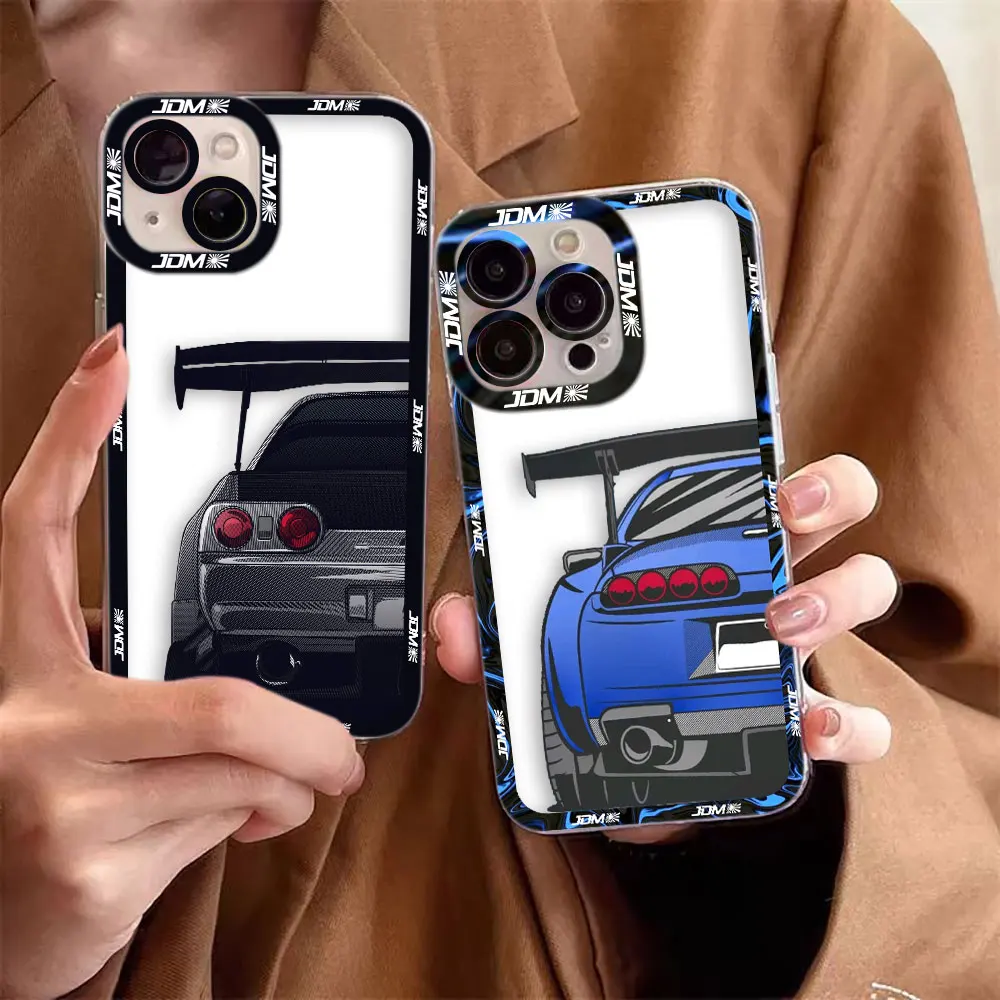 

Sports Car JDM Tokyo Drift Cover Clear Phone Case For iPhone Apple 17 17E AIR 16E 16 15 14 12 13 11 Pro 8 7 Plus Max Case Shell