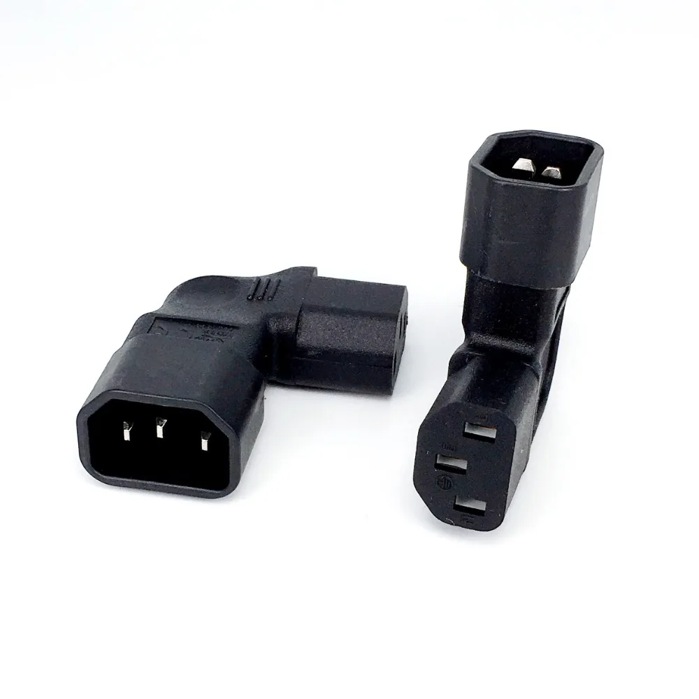 10A 3Pin IEC Connector Down UP 90 Angled IEC 320 C14 Male to C13 Female Power Adapter AC Plug for LCD LED wall Mount TV