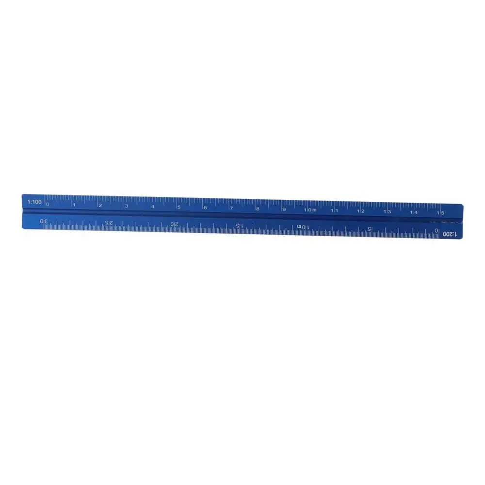 Aluminum Alloy Triangular Scale Ruler Smoothly Technical Measuring Ruler 15cm 30cm Multi-function Metal Ruler Stationery