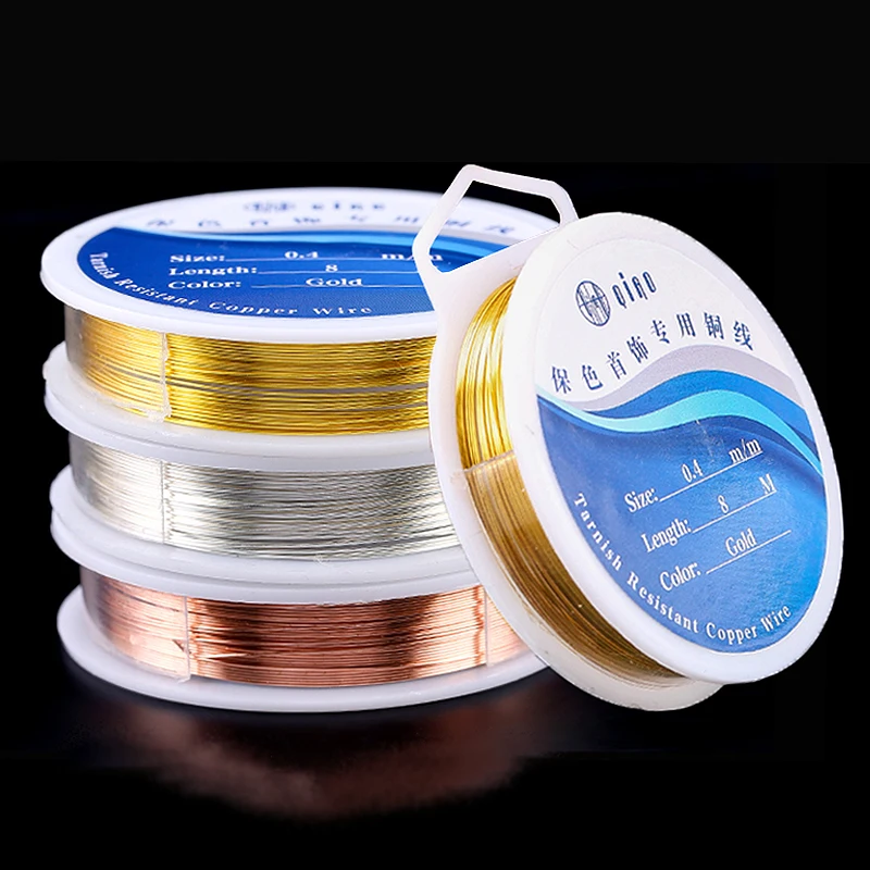 7-15M 0.3/0.4/0.5mm Color Resistant Copper Wire for Jewelry Making Handmade Craft DIY Silver/Gold/Rose gold Color Jewellery Wire