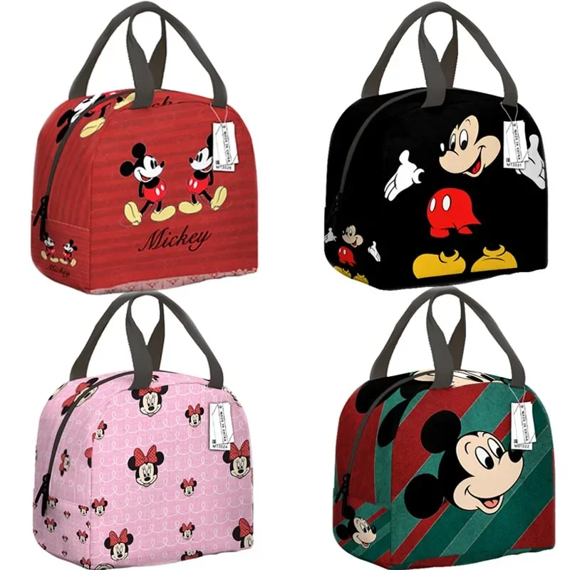 Mickey Mouse Lunch Bag Disney Cartoon Stitch Large Capacity Waterproof Thermal Insulation Bag Children Food Storage Box Kid Gift