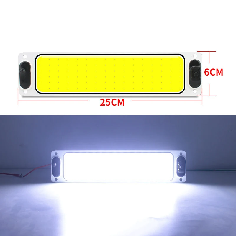 2Pcs White Cob 108 LED 12V 24V Roof Ceiling Interior Wired Lamp Panel Dome Lamp Auto Car Interior Reading Plate Light