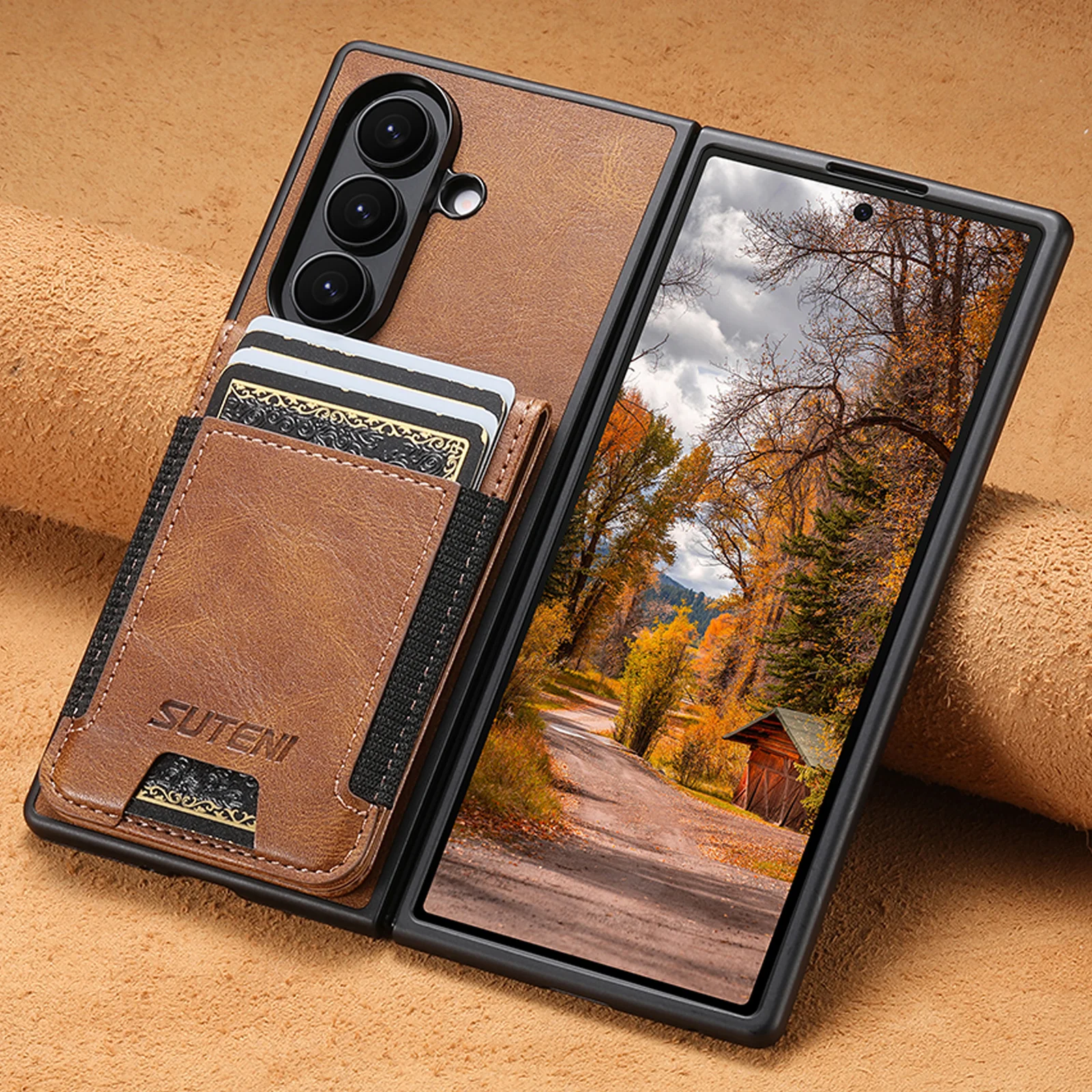 Detachable Magnetic 2 In 1 Leather Wallet Case for Samsung Z Fold 8 Ultra ZFold 5 6 7 Holder Stand Card Pocket Phone Back Cover