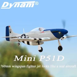 Dynam Mini P51d Wingspan 760mm Fighter Like Real Aircraft, Remote-controlled Fixed Wing Small Aircraft, Outdoor Rc Toy