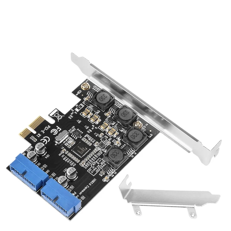 

For PCIE Two-port 19PIN USB3.0 Adapter Card PCI-E To 19-pin Front Panel Floppy Drive Expansion Card NEC