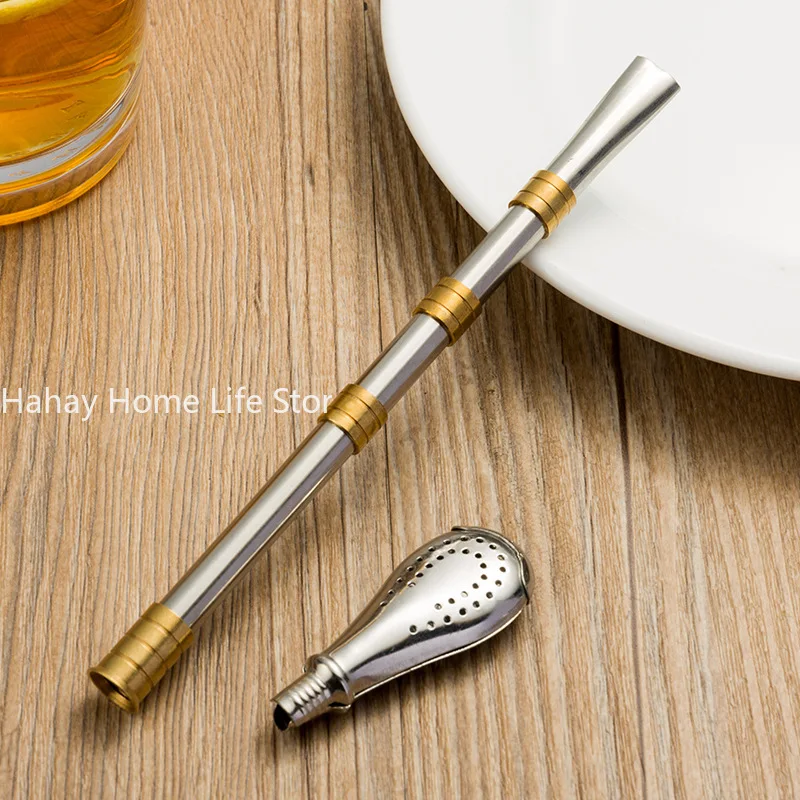 Drinking Straw Yerba Mate Tea Spoon Drinkware Stainless Steel Reusable Straws Metal Washable Tea Filter Cocktail Drinkware Bar