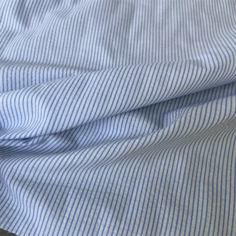 Blue and White Striped Refreshing Cotton and Linen Spring and Summer Shirt Dress Fabric