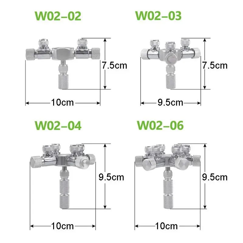 Aquarium-Mehrwege-CO2-Verteiler-Splitternadel aus Aluminiumlegierung für Ventilprüfung, Ventilblasenzähler, Magnetventil