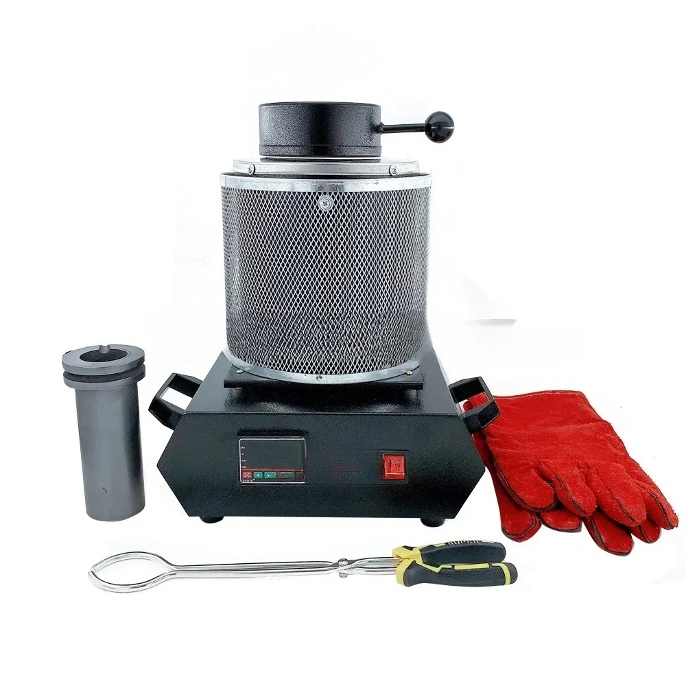 Mini forno Forno di fusione dell'oro per rottami di ferro da 3 kg