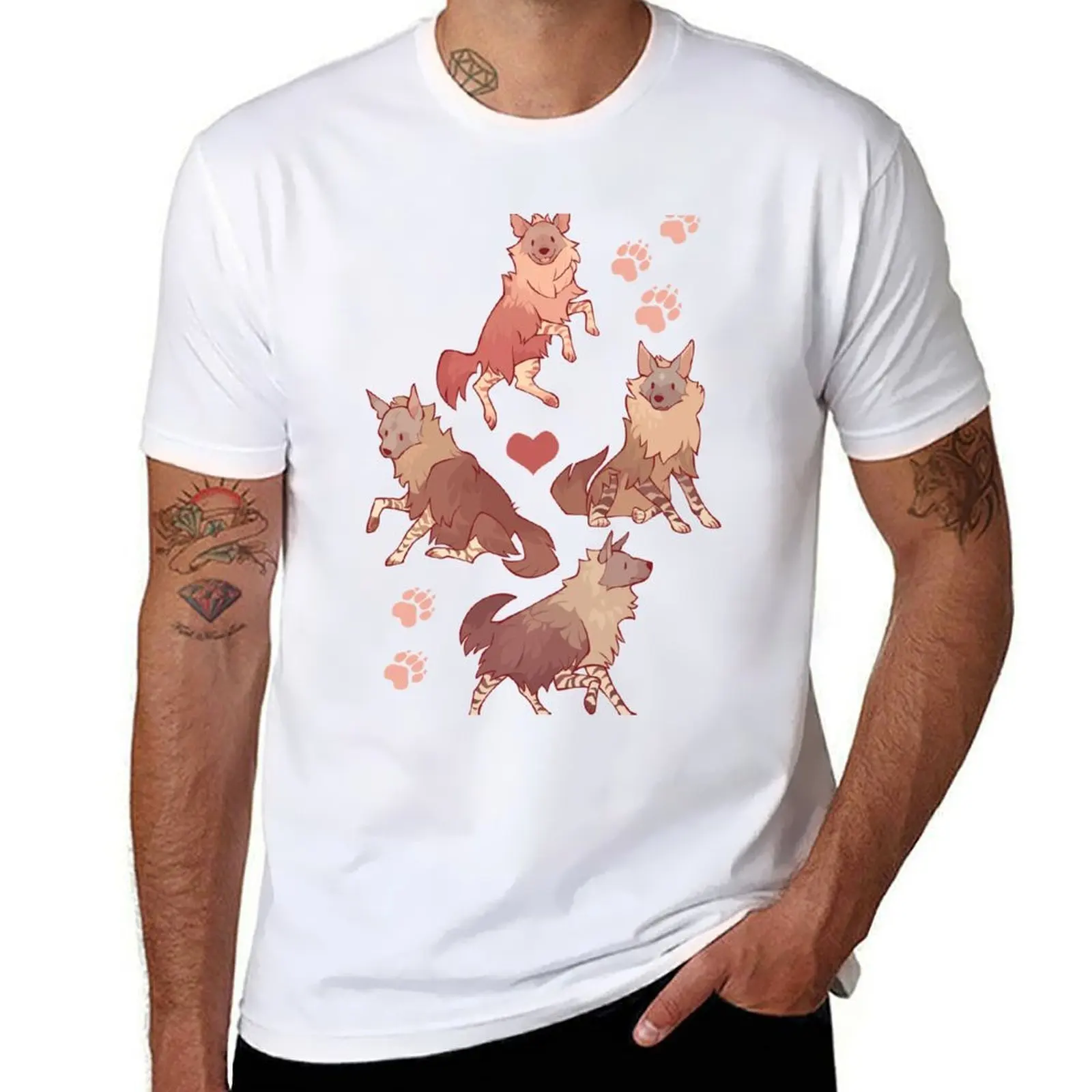 

Brown hyena no text T-Shirt Plus Size Summer Short Sleeve T-Shirt