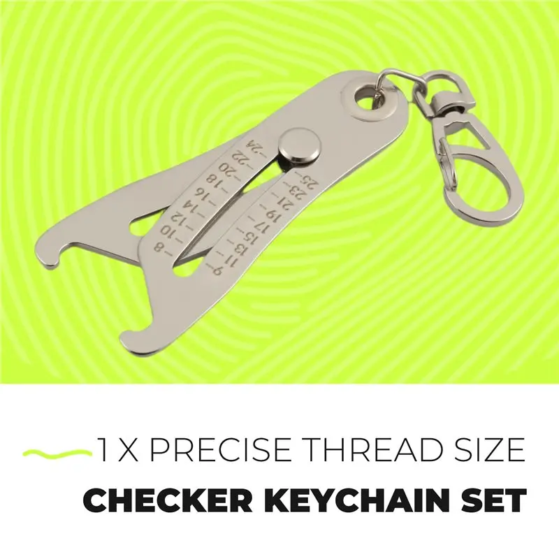 Easy Use Portable Precise Thread Size Checker Keychain, Nut & Bolt Thread Size Checker Bolt Size Finder Keychain
