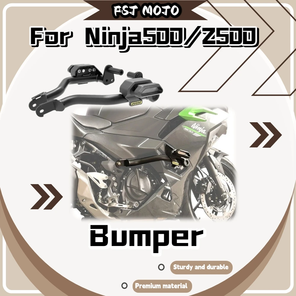 For Ninja 500 Z500 Crash Bar, Engine Guard With Anti-Fall Sliders Impact Resistant Bumper Professional Motorcycle Mod Parts