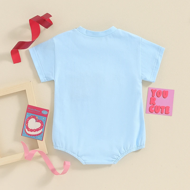 Baby Boy Girl Birthday T-Shirt Short Sleeve One Embroidery Letters Print Clothes Romper Infant Summer Outfits