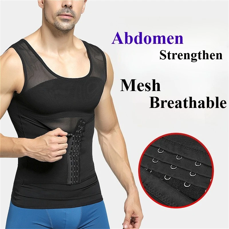 

Men's Body Shaper Compression Vest Shapewear Abdomen Tummy Slimming Sheath Gynecomastia Shapers Corset Waist Trainer Fajas Tops