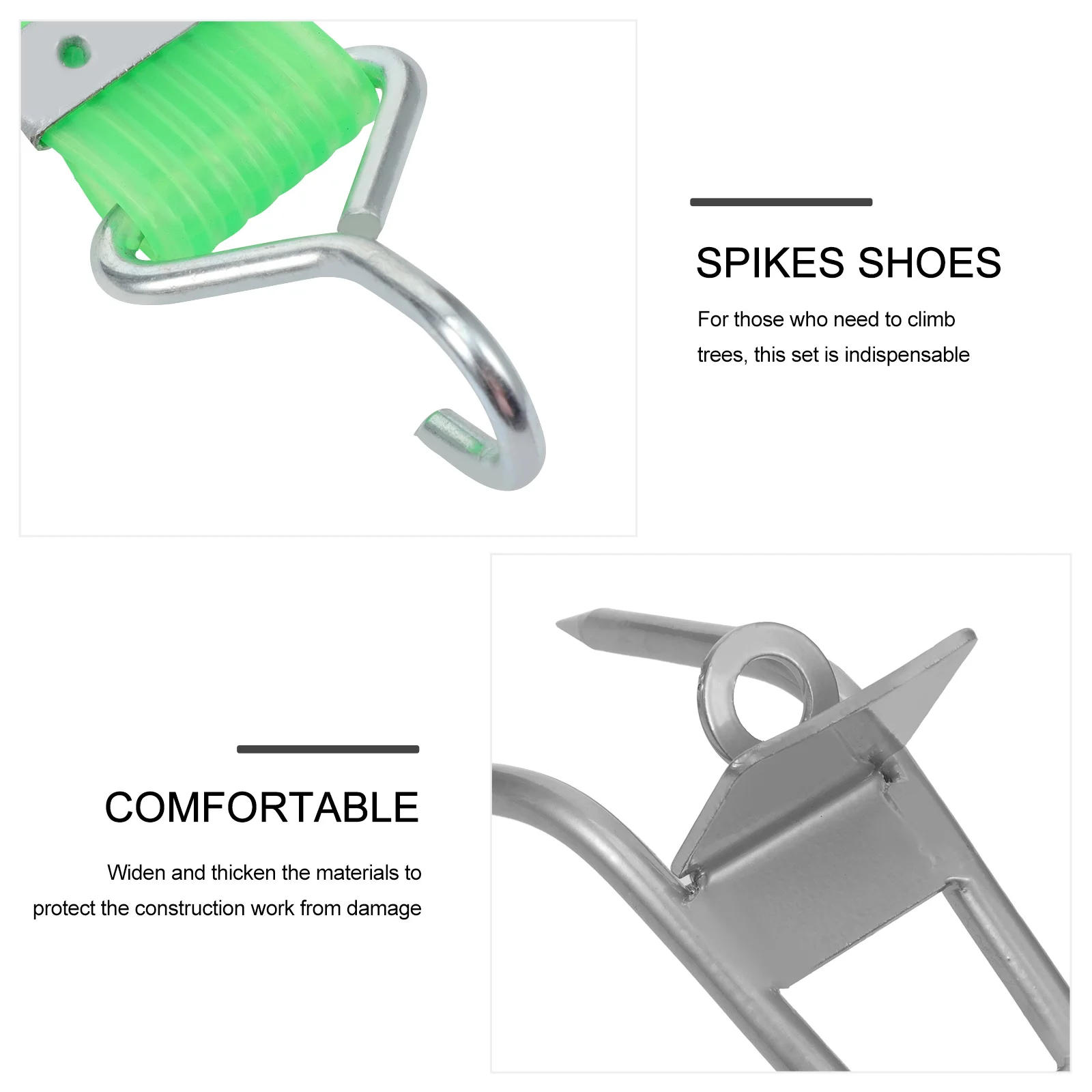 

Tree Climbing Spikes Cat Claws Footwear Tools Durable Pads Steel Green Belt Thick Material Wide Pedals Anti Skid Pole Climbing