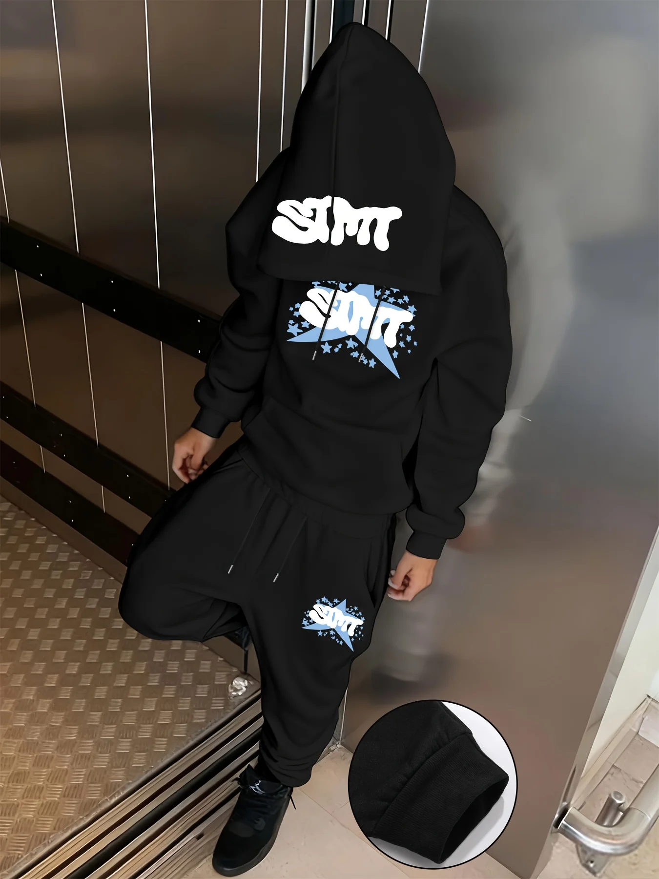 2026 Autumn_Winter Men's Hooded Sweatshirt Set with 3D Printings - Comfortable Soft Casual Retro Outdoor Men's Clothing