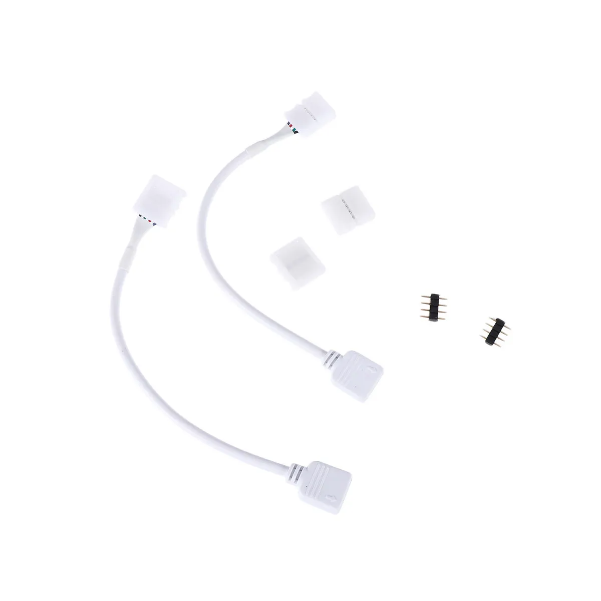 1Set Pin Connector Kit Rgb LED Strip Cable Weld Free Design No Tools Needed Steady Used LED Connection Line Lamp Cable