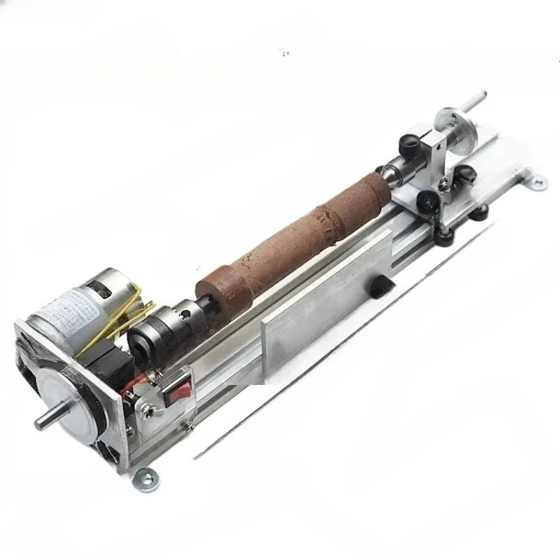 Lathe Polishing Machine Mini Metal Woodworking Lathe Stepless Speed Regulation High Precision Mini Lathe Beads Machine 220V 80W