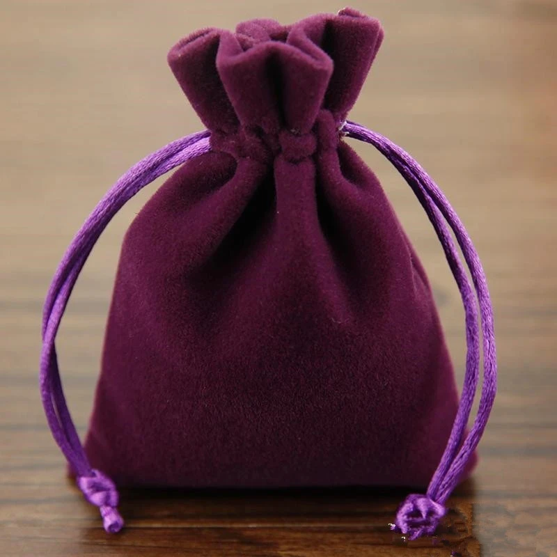 

High quality 9X12CM Velvet Bag 100pcs jewelry packaging Purple bag for Rings/ Earrings /Neckalce Wedding Gift Pouch packaging