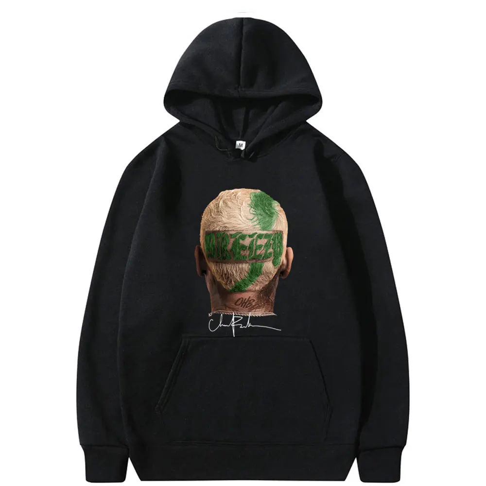 Homens e mulheres de grandes dimensões Hip Hop Hoodies, Fashion Rapper, Chris Brown, Breezy Graphic Hoodie, pulôver solto, Streetwear masculino