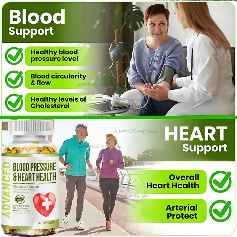 60capsules Blood Pressure Support Supplement Using Hawthorn Berries and Hibiscustosupport Blood Pressure and Healthy Circulation