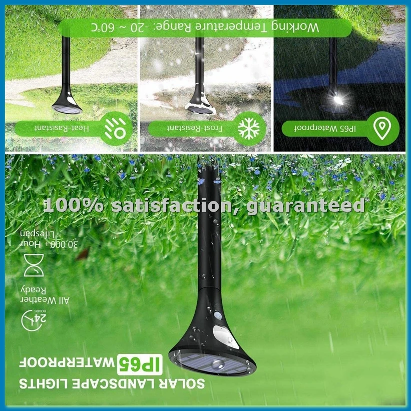 

Солнечные прожекторы для улицы, 4 шт., светодиодные солнечные светильники с датчиком движения, автоматическое включение/выключение, водонепроницаемые - A10G