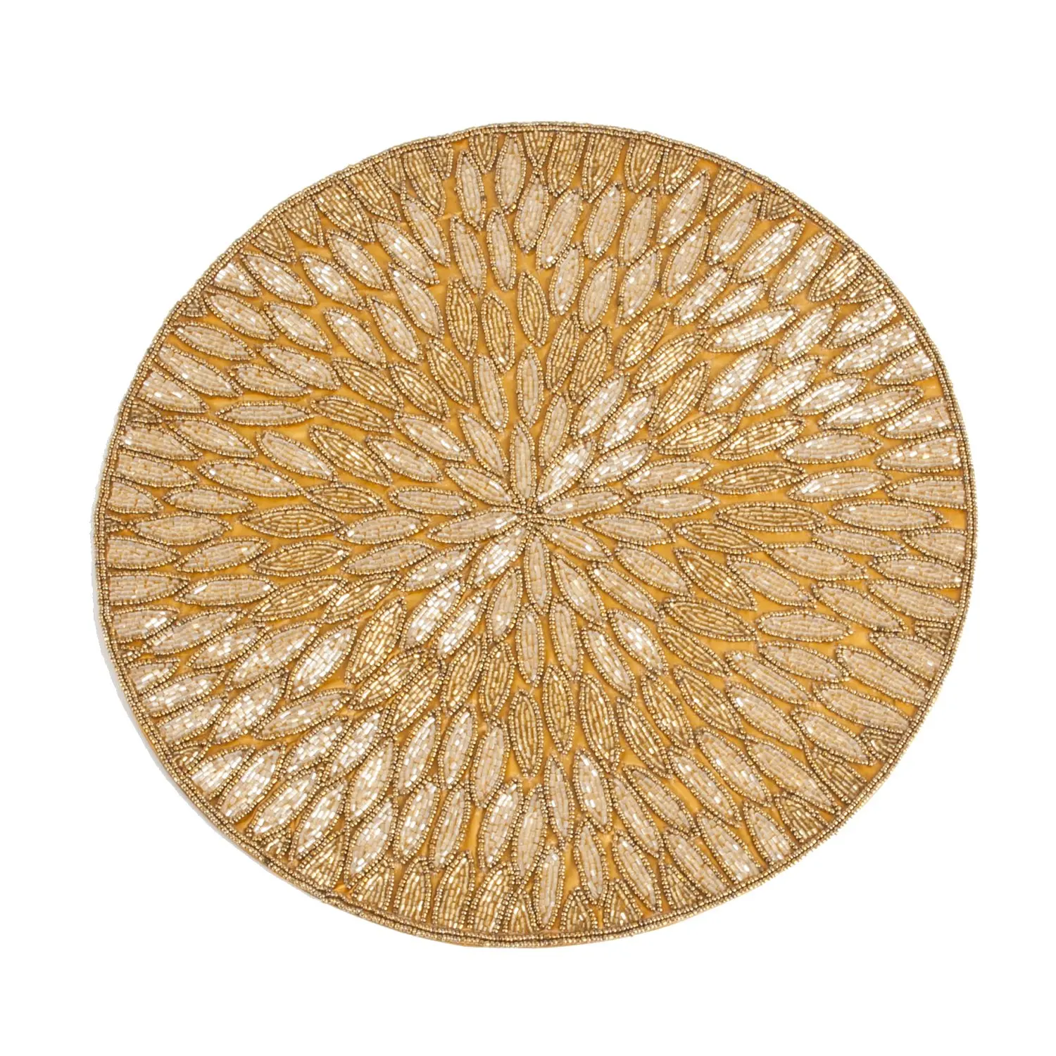 Gold Tone Beaded Design Placemat 15